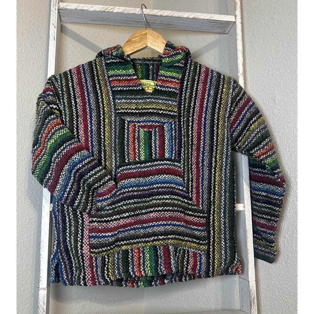 Iguana Jack Hoodie Sweatshirt Kid's Medium Baja 90s Grunge Multicolor